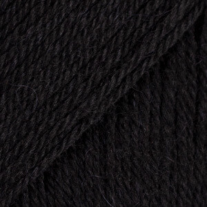 E-parduotuvė „Ką mezgi?“ - Mezgimo siūlai internetu | DROPS Flora 06 black (juoda) - www.kamezgi.lt - 65% vilna, 35% alpakos vilna