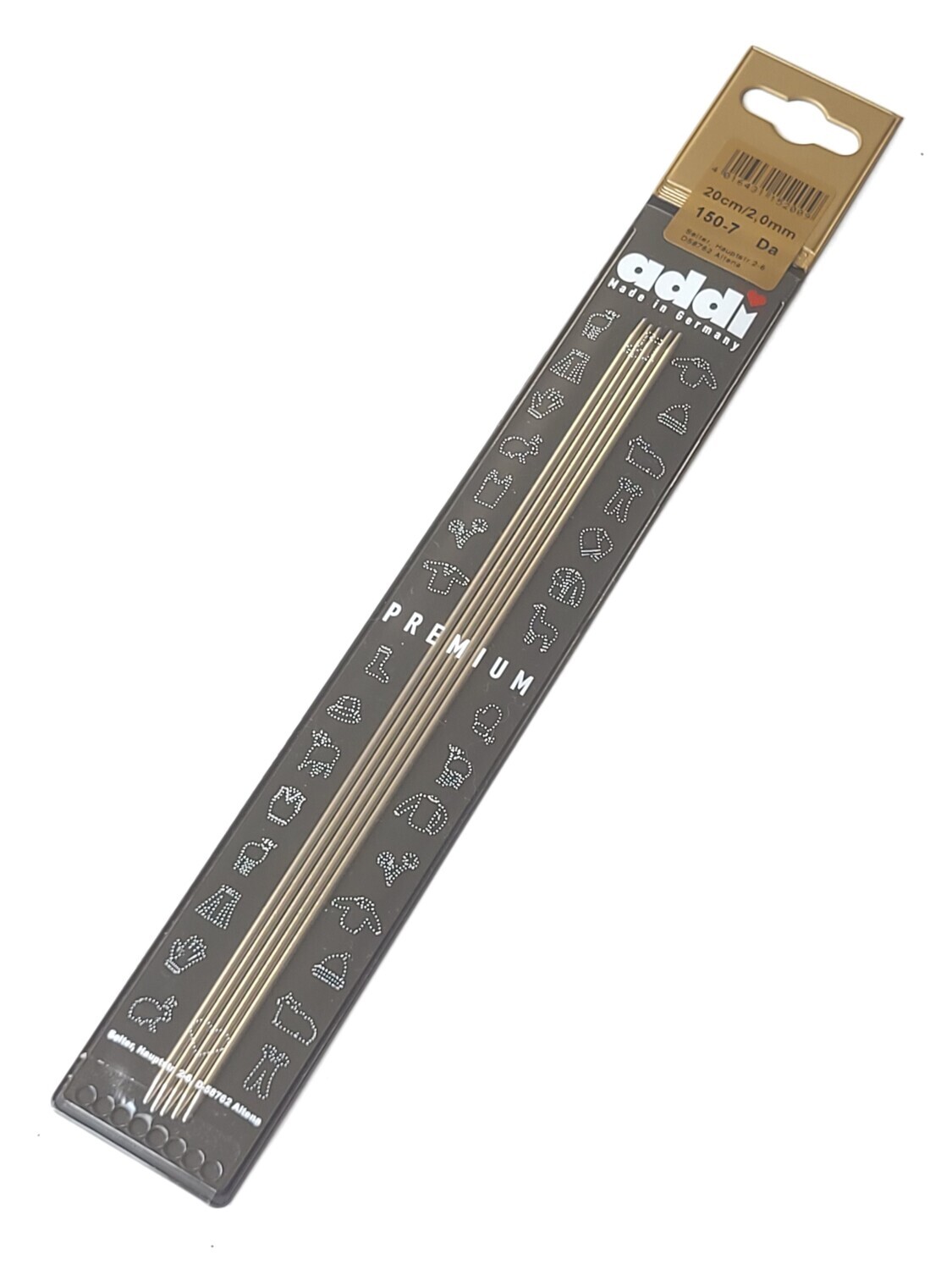 addiSteel virbalai kojinėms 20 cm, Dydis: 2.0 mm