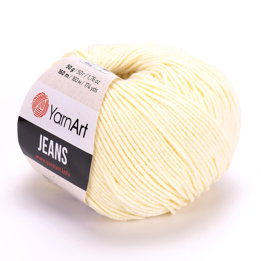 E-parduotuvė „Ką mezgi?“ - Mezgimo siūlai internetu | YarnArt Jeans 86 gelsva - www.kamezgi.lt - 55% medvilnė, 45% poliakrilas