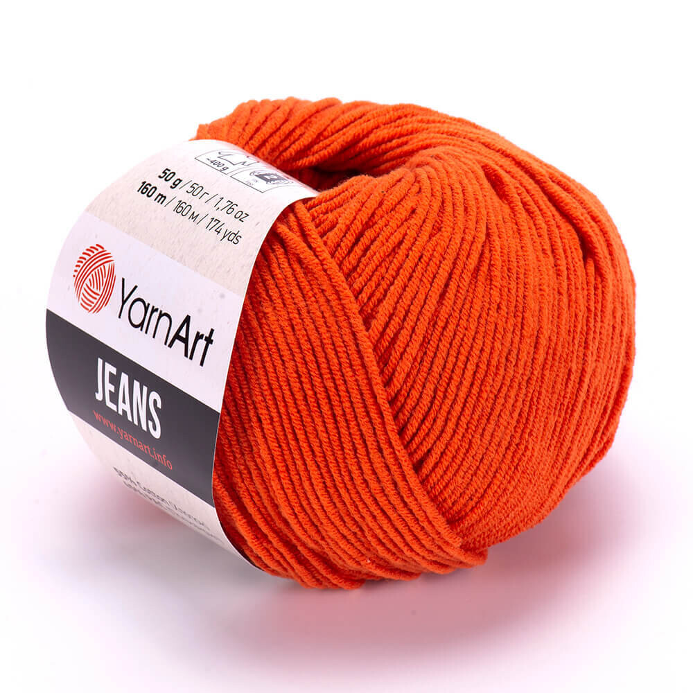 E-parduotuvė „Ką mezgi?“ - Mezgimo siūlai internetu | YarnArt Jeans 85 oranžinė - www.kamezgi.lt - 55% medvilnė, 45% poliakrilas