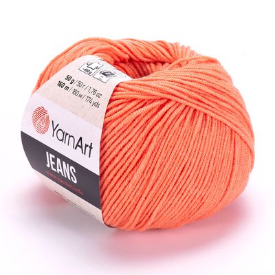 E-parduotuvė „Ką mezgi?“ - Mezgimo siūlai internetu | YarnArt Jeans 23 persikų - www.kamezgi.lt - 55% medvilnė, 45% poliakrilas