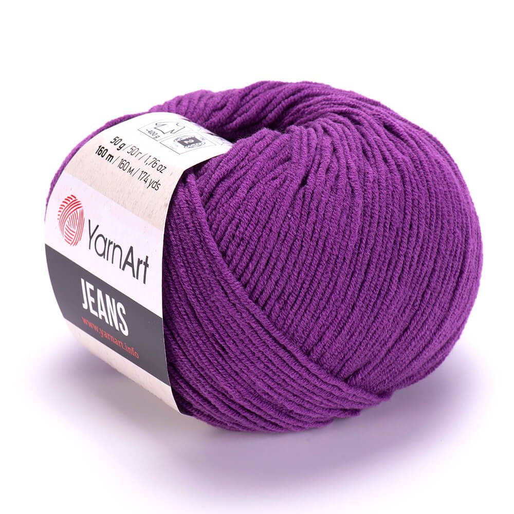 E-parduotuvė „Ką mezgi?“ - Mezgimo siūlai internetu | YarnArt Jeans 50 violetinė - www.kamezgi.lt - 55% medvilnė, 45% poliakrilas