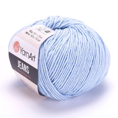 E-parduotuvė „Ką mezgi?“ - Mezgimo siūlai internetu | YarnArt Jeans 75 šviesi žydra - www.kamezgi.lt - 55% medvilnė, 45% poliakrilas