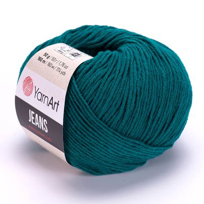 E-parduotuvė „Ką mezgi?“ - Mezgimo siūlai internetu | YarnArt Jeans 63 žalia - www.kamezgi.lt - 55% medvilnė, 45% poliakrilas