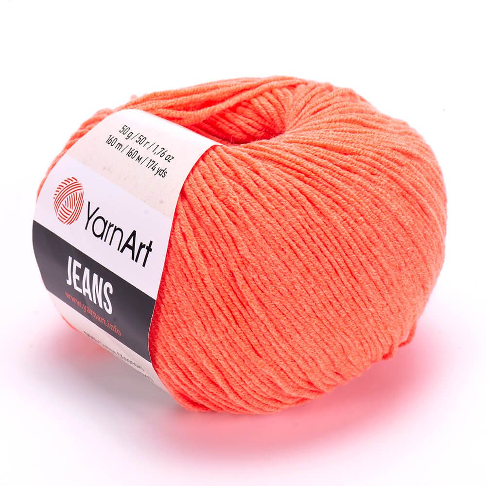 E-parduotuvė „Ką mezgi?“ - Mezgimo siūlai internetu | YarnArt Jeans 61 persikų oranžinė - www.kamezgi.lt - 55% medvilnė, 45% poliakrilas