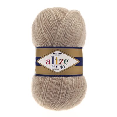 E-parduotuvė „Ką mezgi?“ - Mezgimo siūlai internetu | Alize Angora Real 40 152 melanžinė smėlio - www.kamezgi.lt - 40% vilna, 60% akrilas