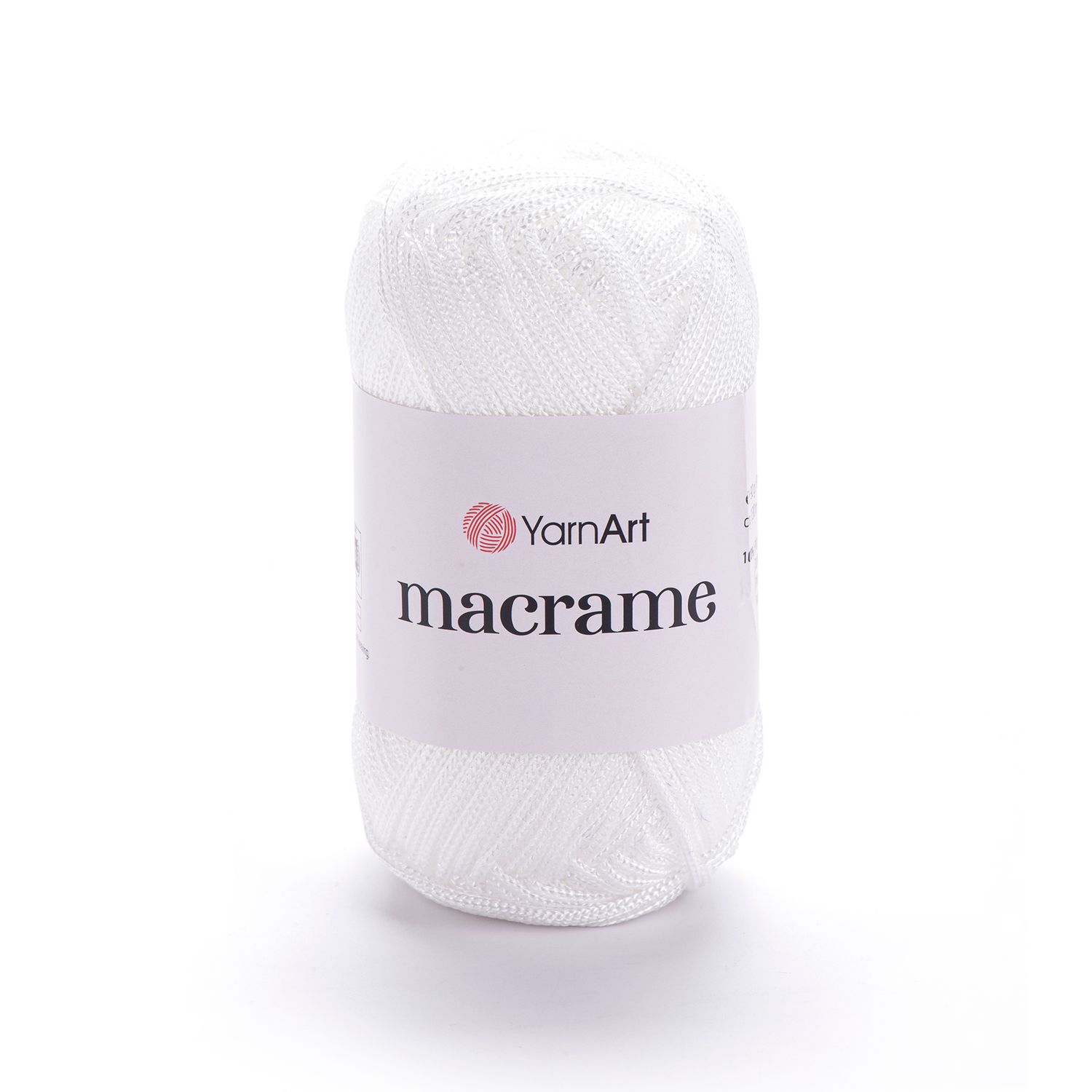 E-parduotuvė „Ką mezgi?“ - Mezgimo siūlai internetu | YarnArt Macrame nėrimo virvelė 154 balta - www.kamezgi.lt - 100% poliesteris