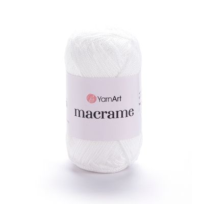 E-parduotuvė „Ką mezgi?“ - Mezgimo siūlai internetu | YarnArt Macrame nėrimo virvelė 154 balta - www.kamezgi.lt - 100% poliesteris