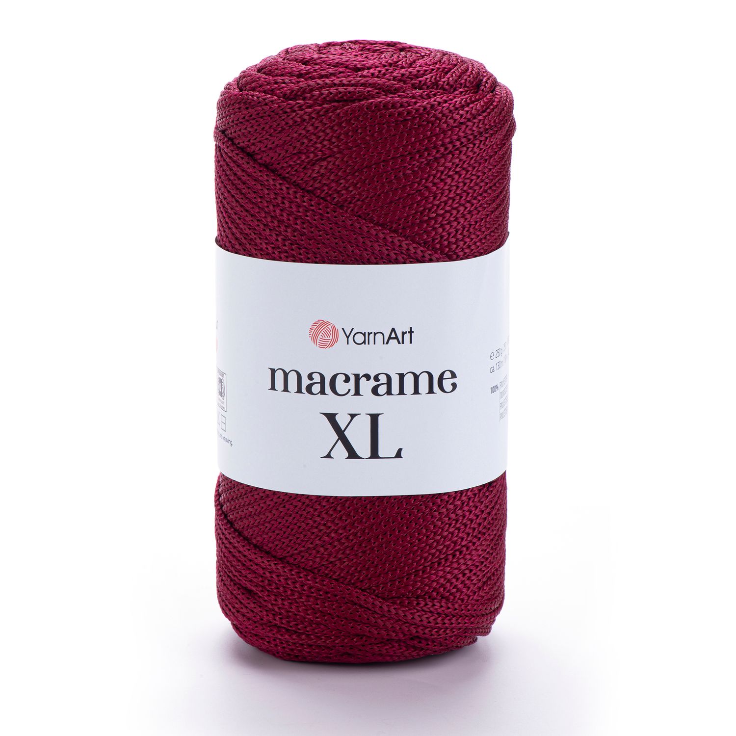 E-parduotuvė „Ką mezgi?“ - Mezgimo siūlai internetu | YarnArt Macrame XL nėrimo virvelė 145 bordo - www.kamezgi.lt - 100% poliesteris