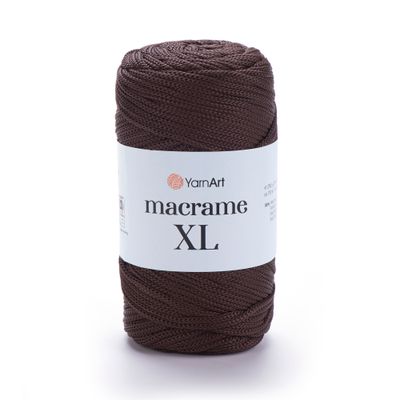 E-parduotuvė „Ką mezgi?“ - Mezgimo siūlai internetu | YarnArt Macrame XL nėrimo virvelė 157 tamsiai ruda - www.kamezgi.lt - 100% poliesteris