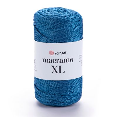 E-parduotuvė „Ką mezgi?“ - Mezgimo siūlai internetu | YarnArt Macrame XL nėrimo virvelė 169 mėlyna - www.kamezgi.lt - 100% poliesteris