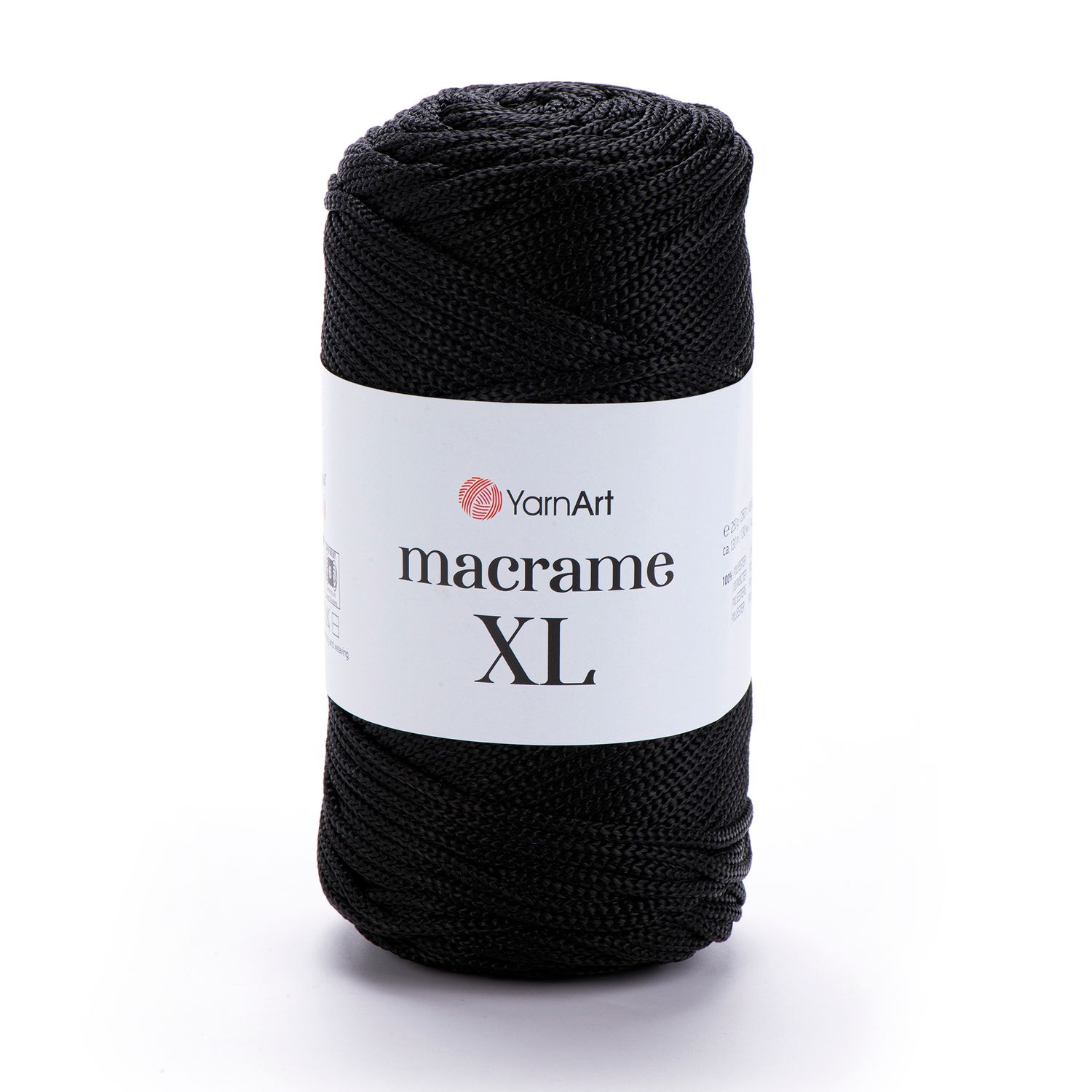 E-parduotuvė „Ką mezgi?“ - Mezgimo siūlai internetu | YarnArt Macrame XL nėrimo virvelė 148 juoda - www.kamezgi.lt - 100% poliesteris
