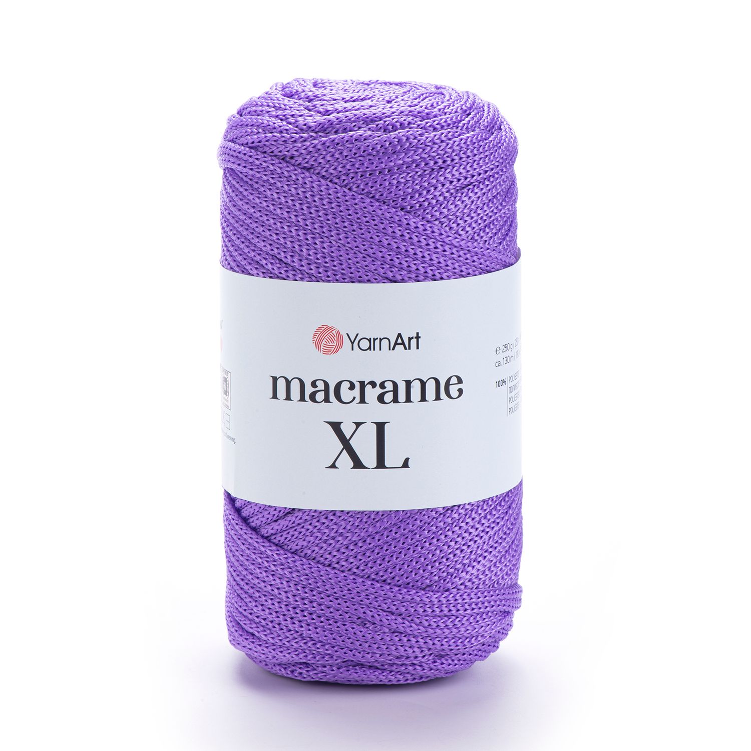 E-parduotuvė „Ką mezgi?“ - Mezgimo siūlai internetu | YarnArt Macrame XL nėrimo virvelė 135 ryški alyvinė - www.kamezgi.lt - 100% poliesteris