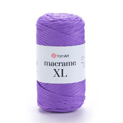 E-parduotuvė „Ką mezgi?“ - Mezgimo siūlai internetu | YarnArt Macrame XL nėrimo virvelė 135 ryški alyvinė - www.kamezgi.lt - 100% poliesteris
