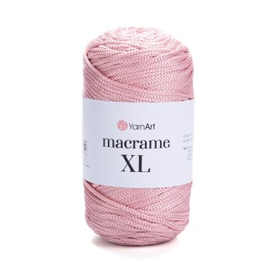E-parduotuvė „Ką mezgi?“ - Mezgimo siūlai internetu | YarnArt Macrame XL nėrimo virvelė 171 pudros rožinė - www.kamezgi.lt - 100% poliesteris