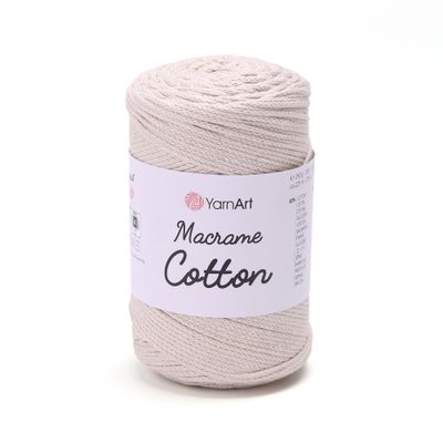 E-parduotuvė „Ką mezgi?“ - Mezgimo siūlai internetu | YarnArt Macrame Cotton nėrimo virvelė 753 šviesi smėlio - www.kamezgi.lt - 80% medvilnė, 20% poliesteris
