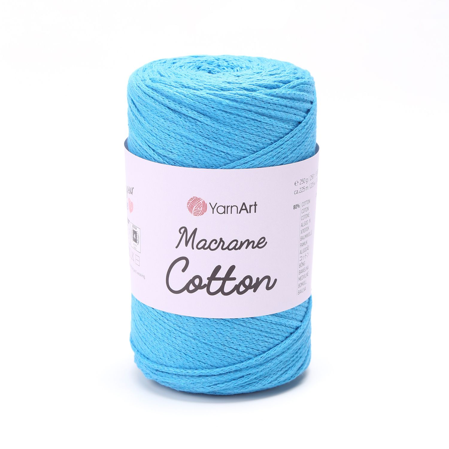 E-parduotuvė „Ką mezgi?“ - Mezgimo siūlai internetu | YarnArt Macrame Cotton nėrimo virvelė 780 sodri žydra - www.kamezgi.lt - 80% medvilnė, 20% poliesteris