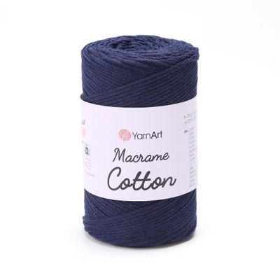 E-parduotuvė „Ką mezgi?“ - Mezgimo siūlai internetu | YarnArt Macrame Cotton nėrimo virvelė 784 tamsiai mėlyna - www.kamezgi.lt - 80% medvilnė, 20% poliesteris