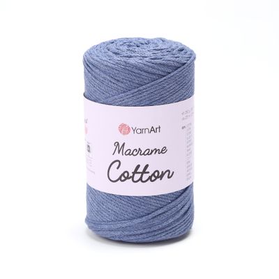 E-parduotuvė „Ką mezgi?“ - Mezgimo siūlai internetu | YarnArt Macrame Cotton nėrimo virvelė 761 pilkai mėlyna - www.kamezgi.lt - 80% medvilnė, 20% poliesteris