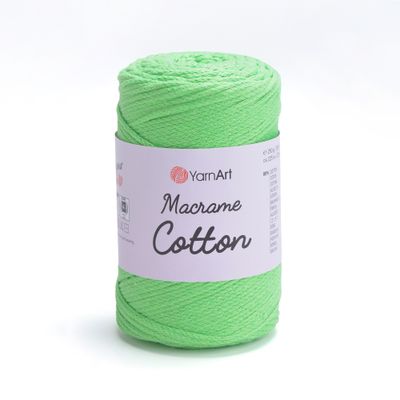 E-parduotuvė „Ką mezgi?“ - Mezgimo siūlai internetu | YarnArt Macrame Cotton nėrimo virvelė 802 ryški žalia - www.kamezgi.lt - 80% medvilnė, 20% poliesteris