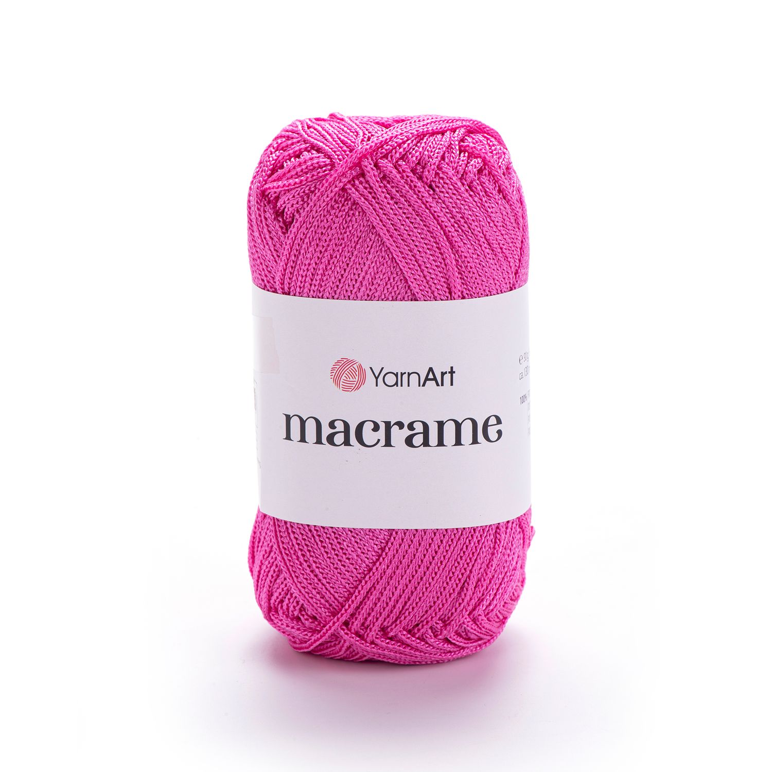 E-parduotuvė „Ką mezgi?“ - Mezgimo siūlai internetu | YarnArt Macrame nėrimo virvelė 140 fuksijų (magenta) - www.kamezgi.lt - 100% poliesteris