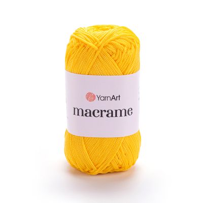 E-parduotuvė „Ką mezgi?“ - Mezgimo siūlai internetu | YarnArt Macrame nėrimo virvelė 142 geltona - www.kamezgi.lt - 100% poliesteris