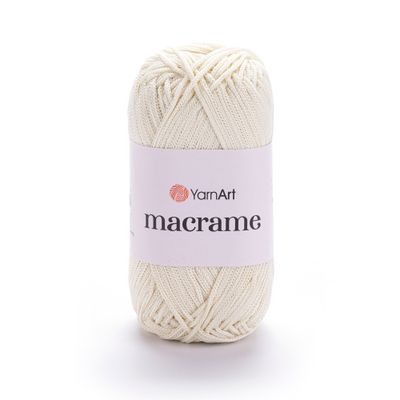 E-parduotuvė „Ką mezgi?“ - Mezgimo siūlai internetu | YarnArt Macrame nėrimo virvelė 137 vanilės kremo - www.kamezgi.lt - 100% poliesteris