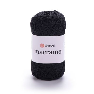 E-parduotuvė „Ką mezgi?“ - Mezgimo siūlai internetu | YarnArt Macrame nėrimo virvelė 148 juoda - www.kamezgi.lt - 100% poliesteris