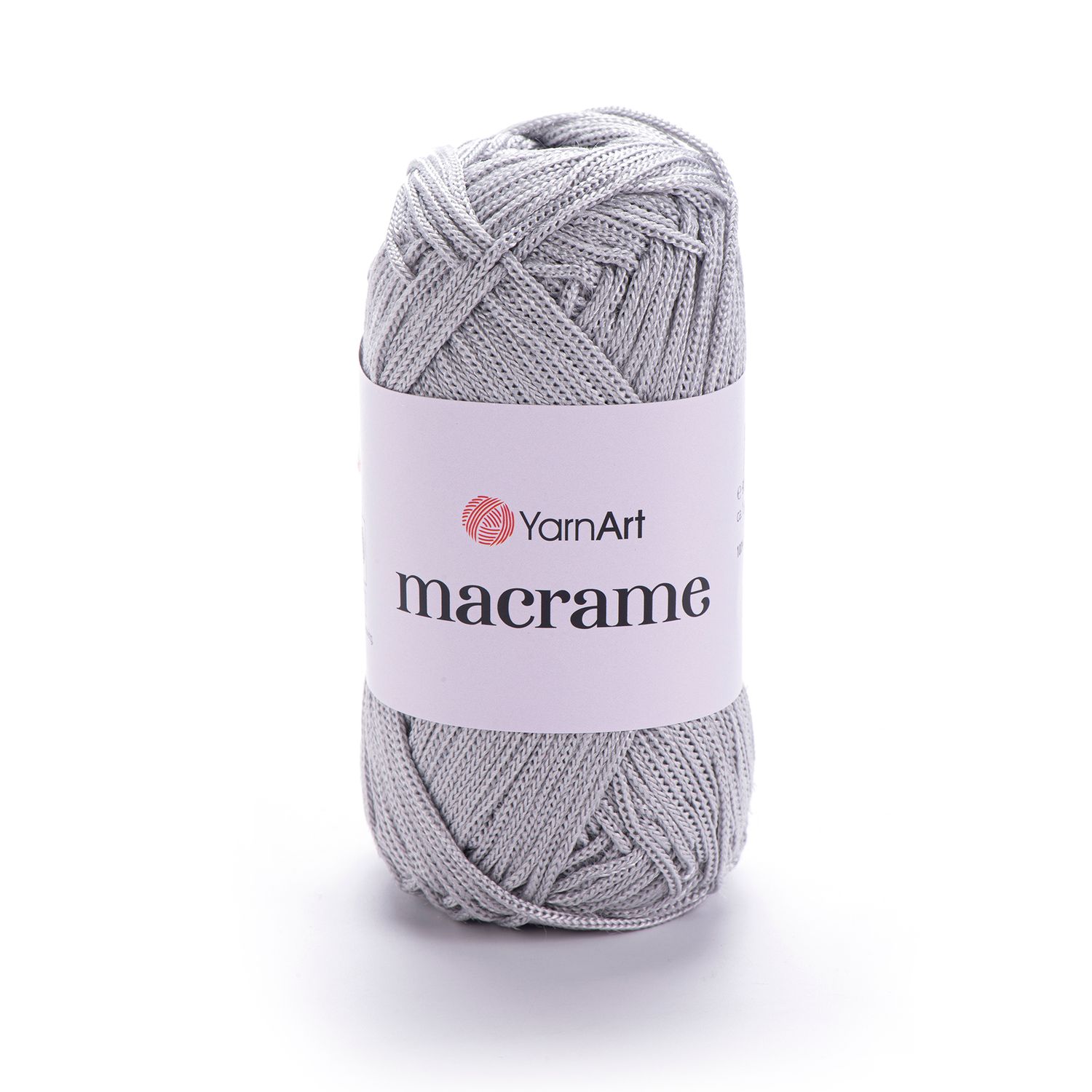 E-parduotuvė „Ką mezgi?“ - Mezgimo siūlai internetu | YarnArt Macrame nėrimo virvelė 149 šviesiai pilka - www.kamezgi.lt - 100% poliesteris