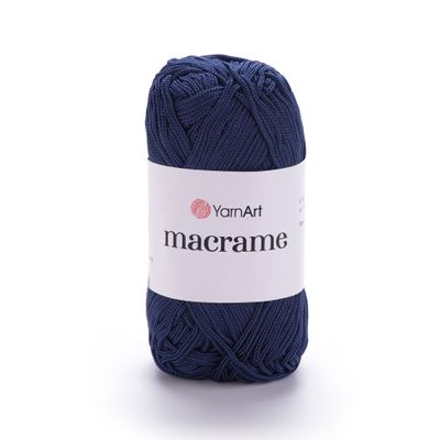 E-parduotuvė „Ką mezgi?“ - Mezgimo siūlai internetu | YarnArt Macrame nėrimo virvelė 162 tamsi mėlyna - www.kamezgi.lt - 100% poliesteris