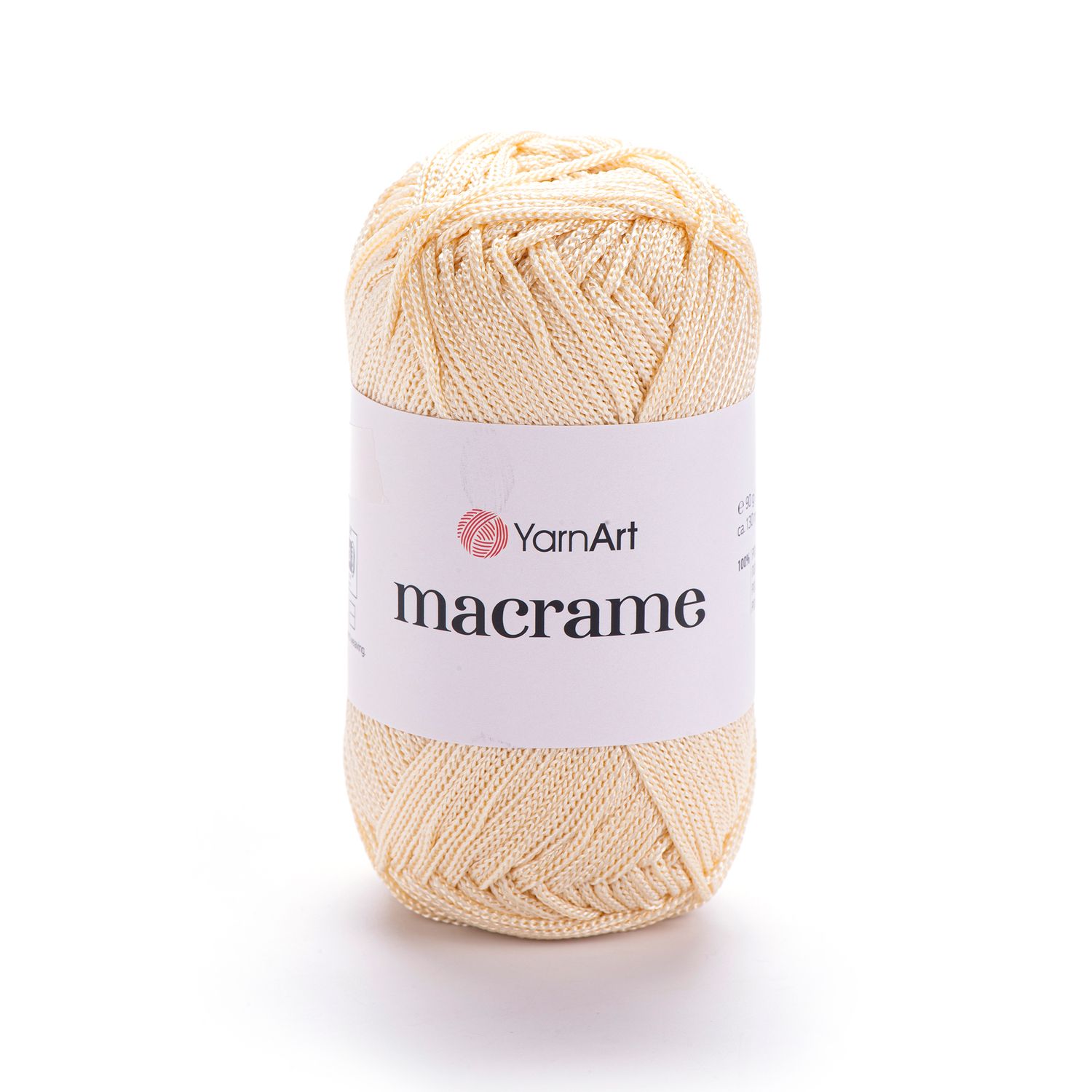 E-parduotuvė „Ką mezgi?“ - Mezgimo siūlai internetu | YarnArt Macrame nėrimo virvelė 165 kreminė - www.kamezgi.lt - 100% poliesteris