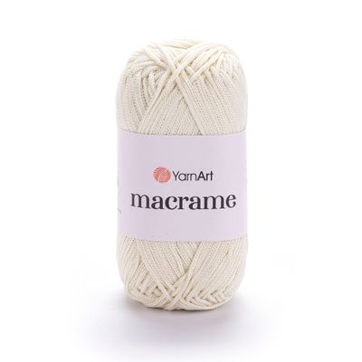 E-parduotuvė „Ką mezgi?“ - Mezgimo siūlai internetu | YarnArt Macrame nėrimo virvelė 137 vanilės kremo - www.kamezgi.lt - 100% poliesteris