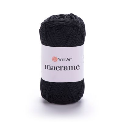 E-parduotuvė „Ką mezgi?“ - Mezgimo siūlai internetu | YarnArt Macrame nėrimo virvelė 148 juoda - www.kamezgi.lt - 100% poliesteris