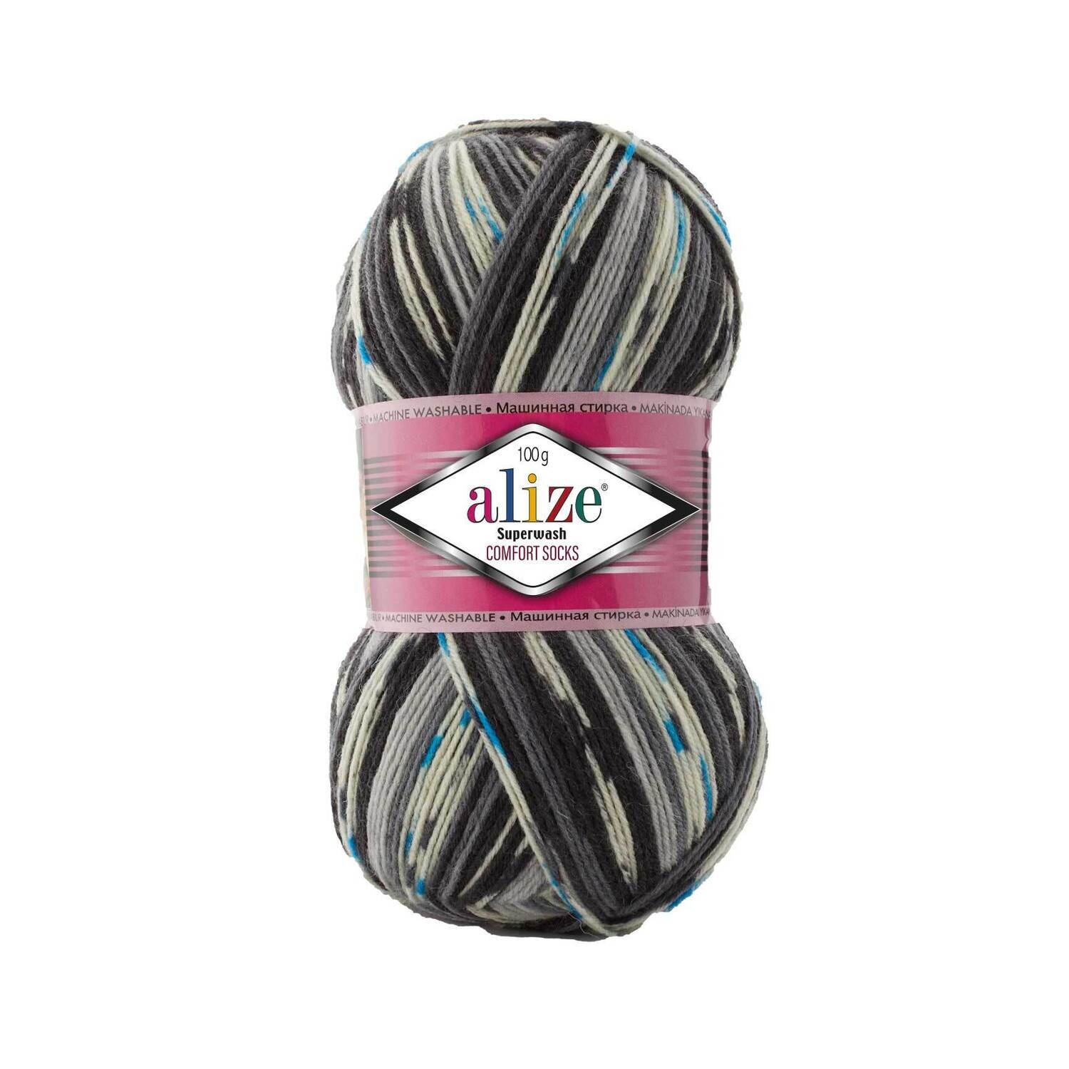 Alize Superwash Comfort 7650 - spalvingi ir tvirti siūlai kojinių mezgimui | kamezgi.lt mezgimo siūlai internetu