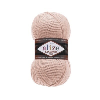Alize Lanagold Fine 161 rožinės pudros Alize Lanagold Fine - pusvilnės (49% vilnos) siūlai megztiniams, liemenėms, vaikų drabužiams | kamezgi.lt mezgimo siūlai