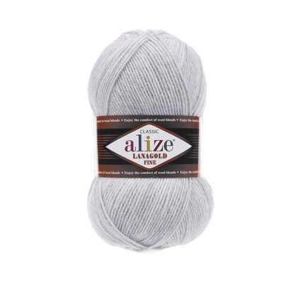 Alize Lanagold Fine 684 melanžo pilka Alize Lanagold Fine - pusvilnės (49% vilnos) siūlai megztiniams, liemenėms, vaikų drabužiams | kamezgi.lt mezgimo siūlai