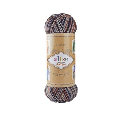 Alize Superwash Artisan 9013 - spalvingi ir tvirti siūlai kojinių mezgimui | kamezgi.lt mezgimo siūlai internetu