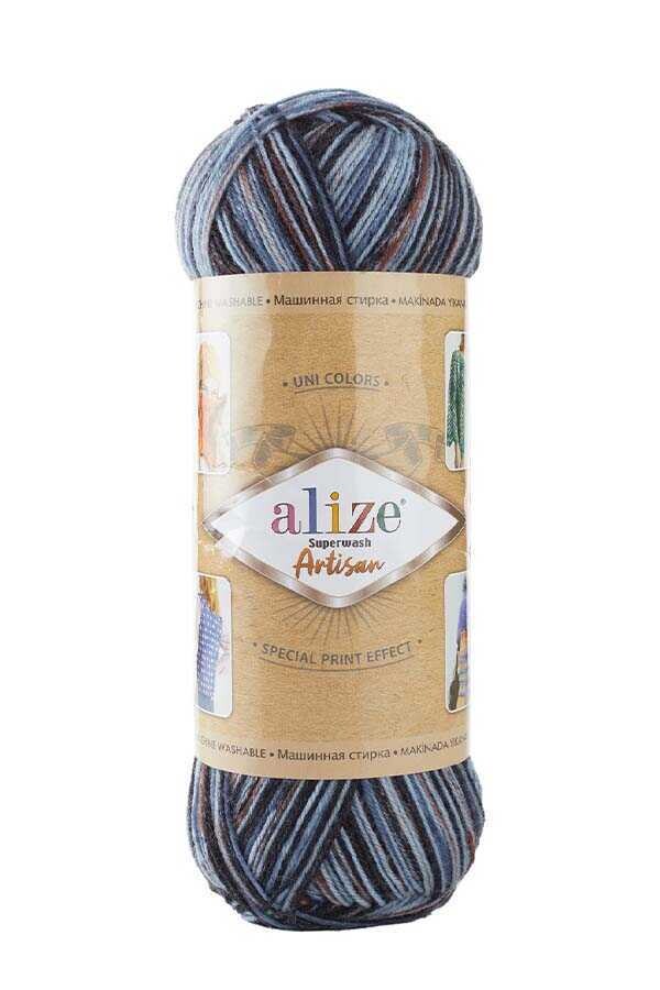 Alize Superwash Artisan 7941 - spalvingi ir tvirti siūlai kojinių mezgimui | kamezgi.lt mezgimo siūlai internetu