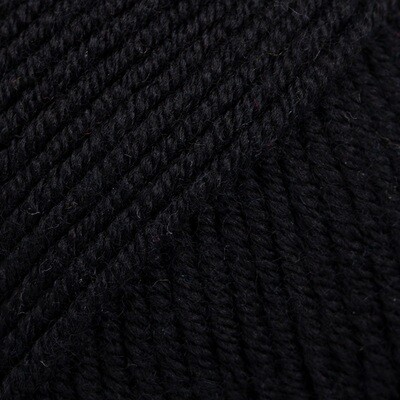 DROPS Merino Extra Fine 02 juoda - švelnūs merino vilnos siūlai kūdikių ir vaikų drabužiams | kamezgi.lt mezgimo siūlai