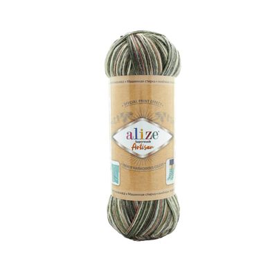 Alize Superwash Artisan 9014 - spalvingi ir tvirti siūlai kojinių mezgimui | kamezgi.lt mezgimo siūlai internetu