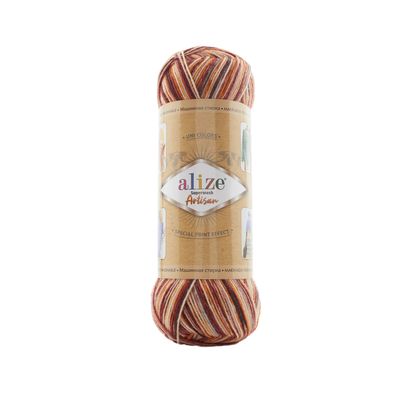 Alize Superwash Artisan 9015 - spalvingi ir tvirti siūlai kojinių mezgimui | kamezgi.lt mezgimo siūlai internetu