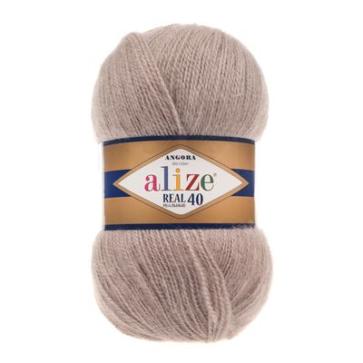 Alize Angora Real 40 541 rusva - vilnos siūlai su pūkeliu megztiniams, palaidinėms | kamezgi.lt mezgimo siūlai internetu