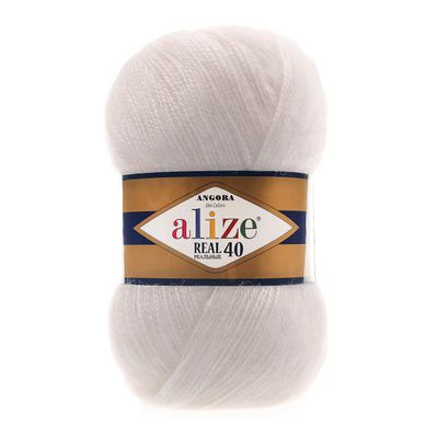 Alize Angora Real 40 599 dramblio kaulo pilka - vilnos siūlai su pūkeliu megztiniams, palaidinėms | kamezgi.lt mezgimo siūlai