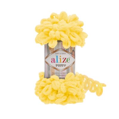 Alize Puffy 216 - kilpiniai pliušiniai siūlai pledams, žaislams, mezgimui rankomis | kamezgi.lt mezgimo siūlai internetu