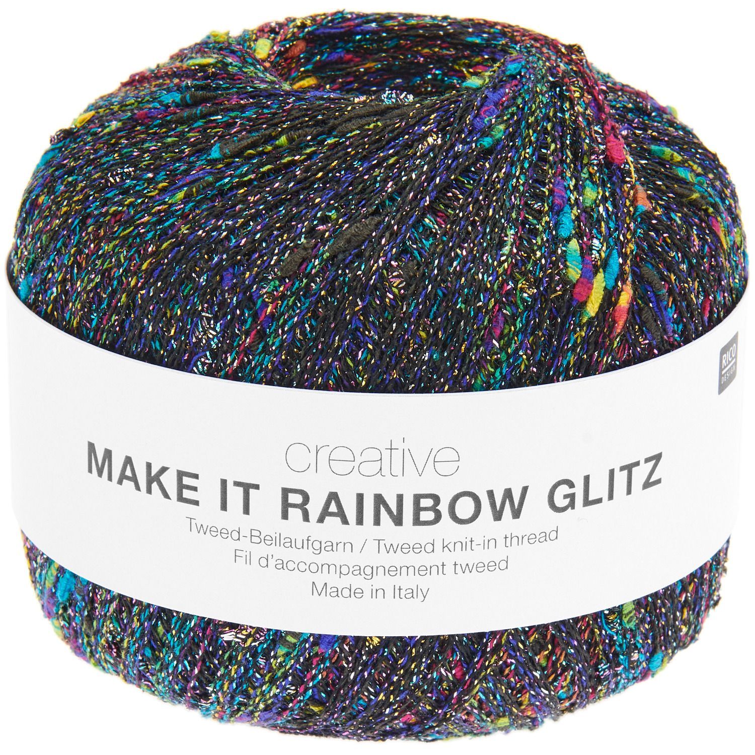Creative Make It Rainbow Glitz 001 - efektinis siūlas su blizgučiais ir tvido efektu mezgimui | kamezgi.lt mezgimo siūlai