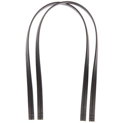 Dirbtinės odos prisiuvamos ilgos rankenos rankinei (juodos) - 2 vnt. | kamezgi.lt mezgimo siūlai internetu