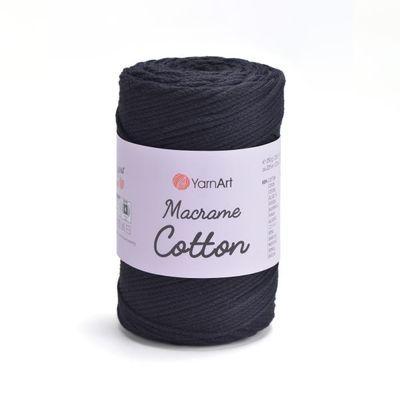 YarnArt Macrame Cotton nėrimo virvelė 750 juoda YarnArt Macrame Cotton medvilninė nėrimo virvelė rankinių, padėkliukų, krepšių nėrimui | kamezgi.lt mezgimo siūlai internetu