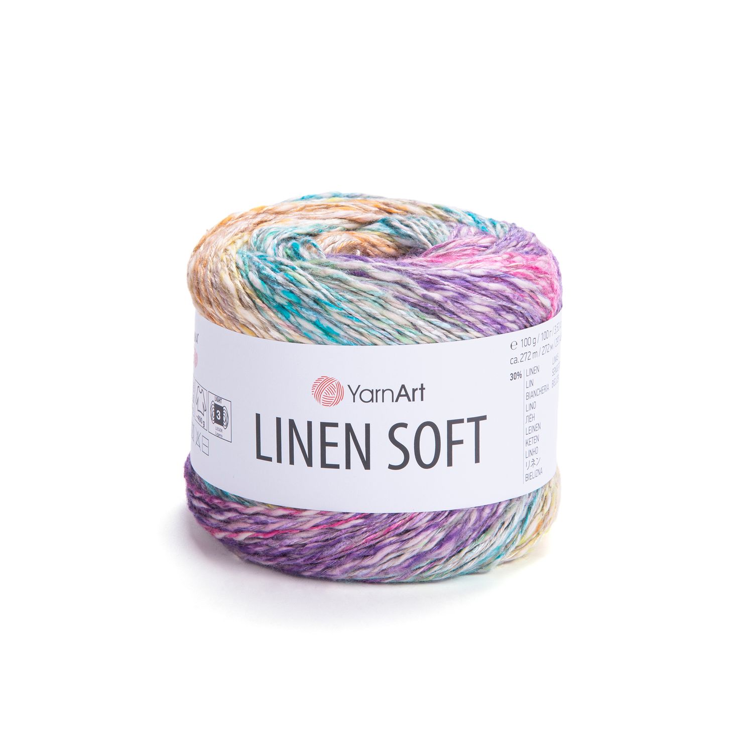 YarnArt Linen Soft 7401 - lino, viskozės ir medvilnės siūlai vasarai | kamezgi.lt mezgimo siūlai internetu