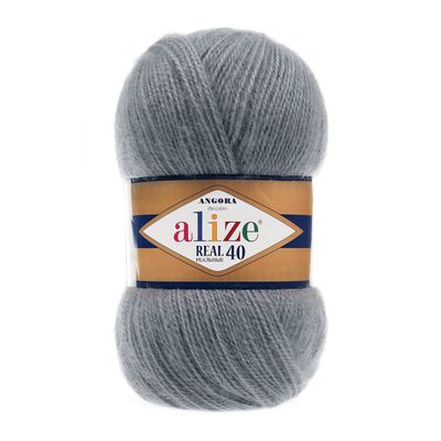 Alize Angora Real 40 87 pilka - vilnos siūlai su pūkeliu megztiniams, palaidinėms | kamezgi.lt mezgimo siūlai internetu