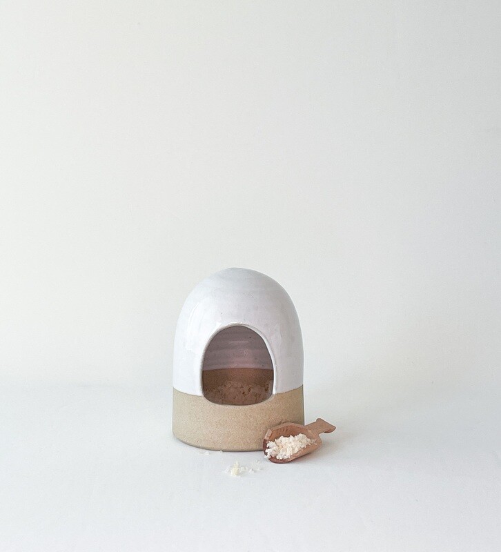 Farmhouse Pottery - Beehive Salt Cellar &amp; Spoon